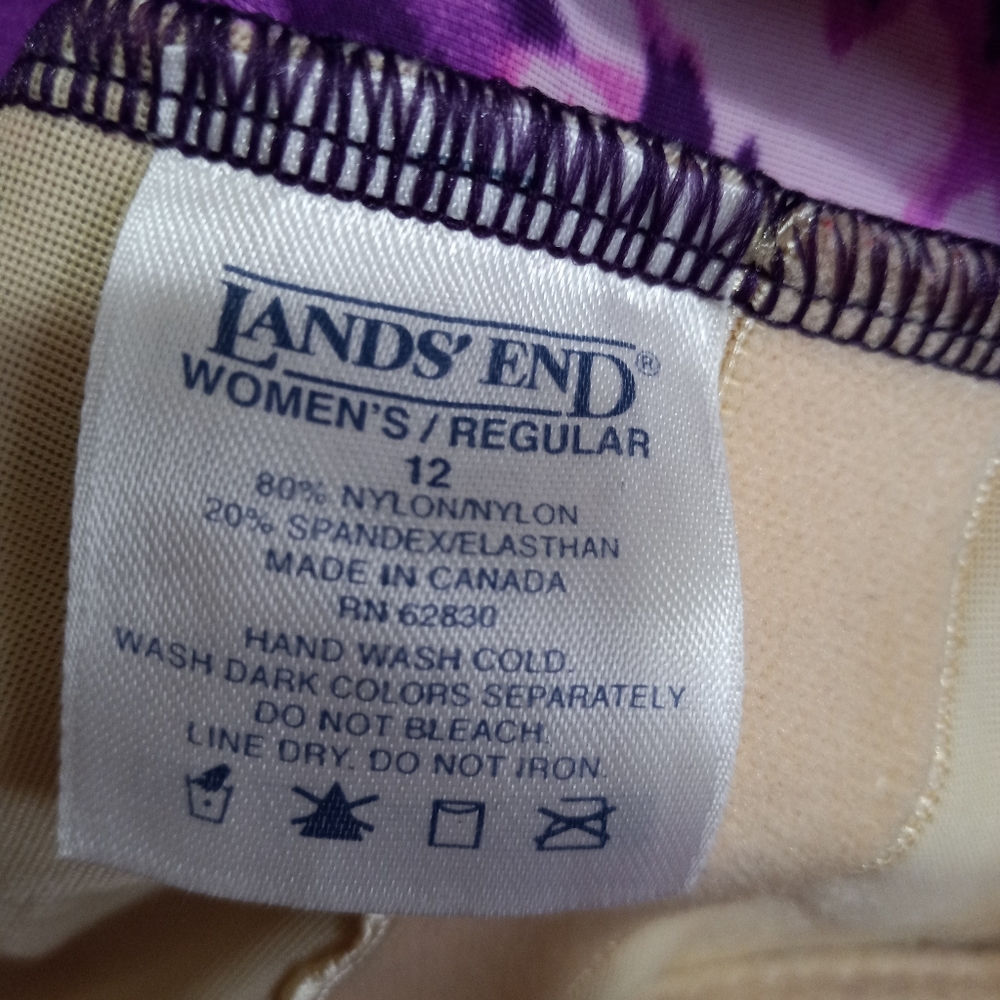 Lands End 12 Underwire One Piece Swim Suit in Purple Tahitian Floral - Picture 6 of 7